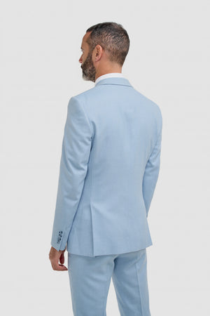 Malibu - Men's Sky Blue Textured 3 Piece Suit