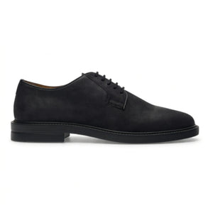 Pedro - Men's Black Suede Matte Finish Lace-Up Derby Shoes
