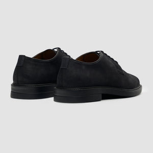 Pedro - Men's Black Suede Matte Finish Lace-Up Derby Shoes