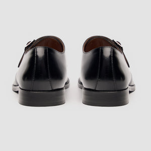 Romero - Men's Black Single Monk Strap Polished Shoes