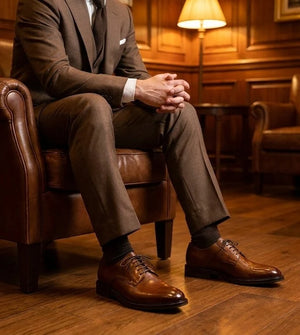 Taylor - Men's Brown Leather Classic Lace-Up Derby Shoes
