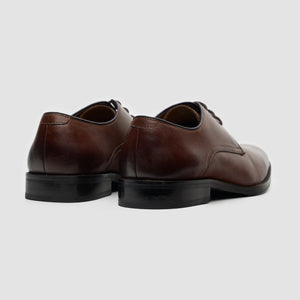 Taylor - Men's Brown Leather Classic Lace-Up Derby Shoes