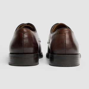 Taylor - Men's Chocolate Brown Leather Classic Derby Shoes