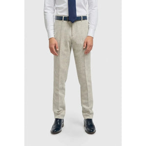 Thomas - Men's Grey Wool Blend Herringbone Tweed Trousers-TruClothing