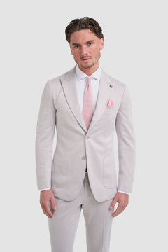 Vasco - Men's Beige Herringbone Blazer