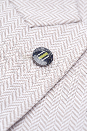 Vasco - Men's Beige 2 Piece Herringbone Suit