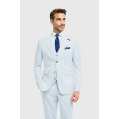 Tropez - Blazer entallado para hombre en azul cielo