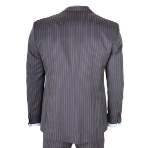 IM44 - Men's Classic Pinstripe 3 Piece Grey Suit-TruClothing