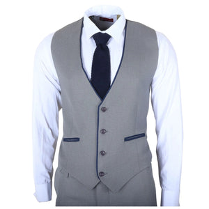 IM47 - Men's 3 Piece Grey Tailored Fit Suit-TruClothing