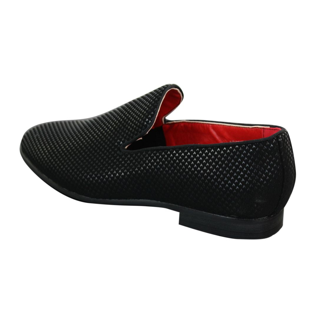 Zapatos brillante de cuero sintético con patente de serpiente en color negro ideal para bodas y bailes de graduación para hombre