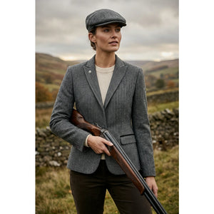 IMW-03 - Women's Grey Tweed Herringbone Blazer Waistcoat-TruClothing