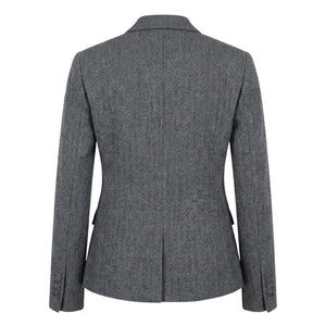 IMW-03 - Women's Grey Tweed Herringbone Blazer Waistcoat-TruClothing