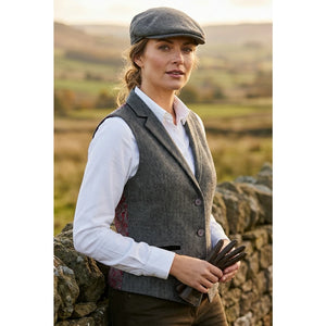 IMW-03 - Women's Grey Tweed Herringbone Blazer Waistcoat-TruClothing