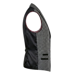 IMW-03 - Women's Grey Tweed Herringbone Blazer Waistcoat-TruClothing
