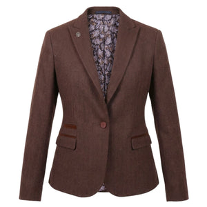 IMW-04 - Women's Brown Tweed Herringbone Blazer Waistcoat-TruClothing