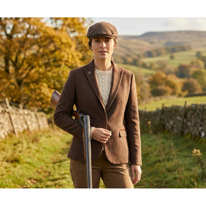IMW-04 - Women's Brown Tweed Herringbone Blazer Waistcoat-TruClothing