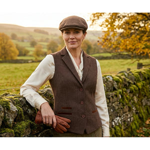 IMW-04 - Women's Brown Tweed Herringbone Blazer Waistcoat-TruClothing