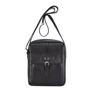Ashby - Petit sac messager en cuir véritable porté en bandoulière - Noir - Infinity Leather - 7