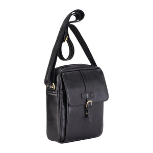 Ashby - Petit sac messager en cuir véritable porté en bandoulière - Noir - Infinity Leather - 9