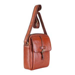 Ashby - Petit sac messager en cuir véritable porté en bandoulière - Marron clair - Infinity Leather - 3