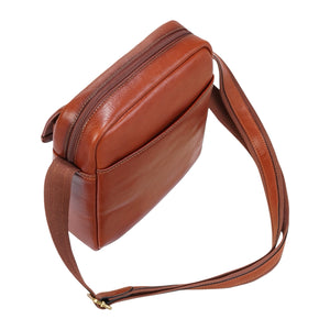 Ashby - Petit sac messager en cuir véritable porté en bandoulière - Marron clair - Infinity Leather - 4