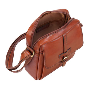 Ashby - Petit sac messager en cuir véritable porté en bandoulière - Marron clair - Infinity Leather - 5