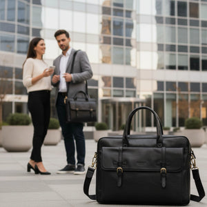 Belmont - Vintage Genuine Leather Laptop Bag Briefcase-TruClothing