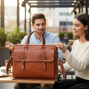 Belmont - Vintage Genuine Leather Laptop Bag Briefcase-TruClothing