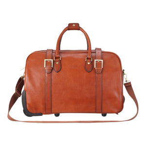 Holt - Genuine Leather Wheeled Duffle Bag-TruClothing