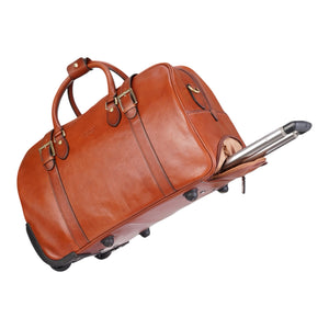 Holt - Genuine Leather Wheeled Duffle Bag-TruClothing