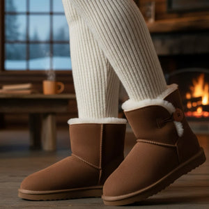 Alpine - Women's Sheepskin Suede Winter Slip-On Boots-TruClothing