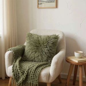 Genuine Sheepskin Real Wool Single Sided Cushion-TruClothing