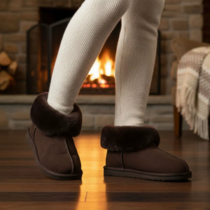Glacier - Women's Sheepskin Suede Comfort Bootie-TruClothing