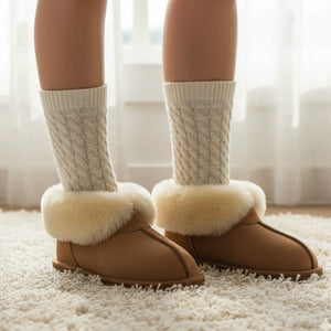 Glacier - Women's Sheepskin Suede Comfort Bootie-TruClothing