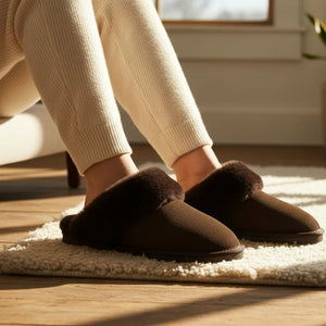 Luna - Women's Sheepskin Suede Mule Slippers-TruClothing