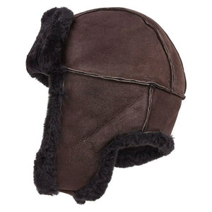 Men's RAF Aviator Suede Sheepskin B-55 Leather Navigator Hat-TruClothing