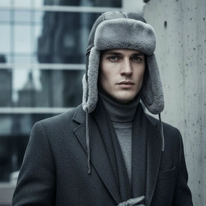 Men's RAF Aviator Suede Sheepskin B-55 Leather Navigator Hat-TruClothing