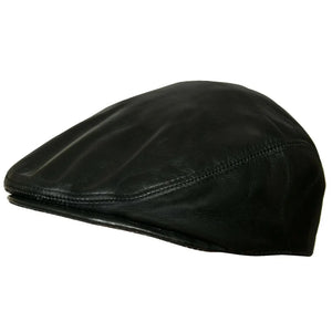 Men's Real Leather Ivy Newsboy Peaked Flat Cap-TruClothing