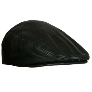 Men's Real Leather Ivy Newsboy Peaked Flat Cap-TruClothing