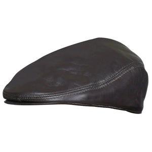 Men's Real Leather Ivy Newsboy Peaked Flat Cap-TruClothing