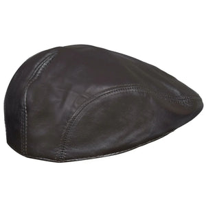 Men's Real Leather Ivy Newsboy Peaked Flat Cap-TruClothing
