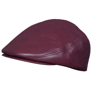Men's Real Leather Ivy Newsboy Peaked Flat Cap-TruClothing