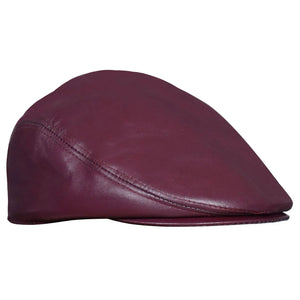 Men's Real Leather Ivy Newsboy Peaked Flat Cap-TruClothing