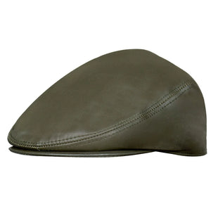 Men's Real Leather Ivy Newsboy Peaked Flat Cap-TruClothing
