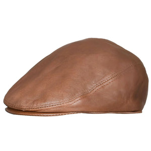 Men's Real Leather Ivy Newsboy Peaked Flat Cap-TruClothing