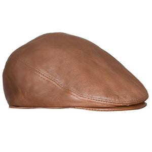 Men's Real Leather Ivy Newsboy Peaked Flat Cap-TruClothing