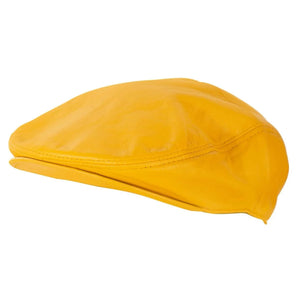 Men's Real Leather Ivy Newsboy Peaked Flat Cap-TruClothing