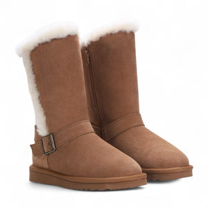 Redwood - Women's Brown Sheepskin Suede Winter Boots-TruClothing