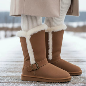 Redwood - Women's Brown Sheepskin Suede Winter Boots-TruClothing