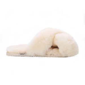 Snowbelle - Women's Genuine Sheepskin Crossover Slippers-TruClothing